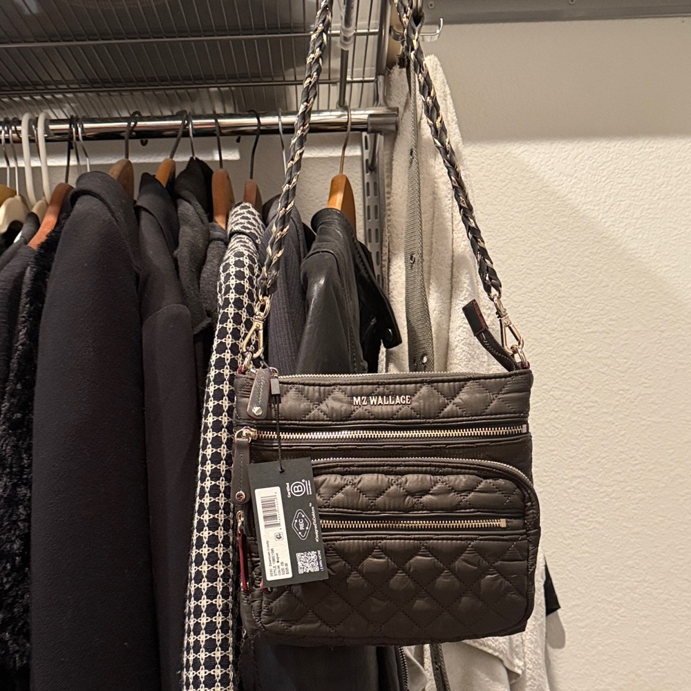 MZ Wallace Quilted Black Crossbody Bag